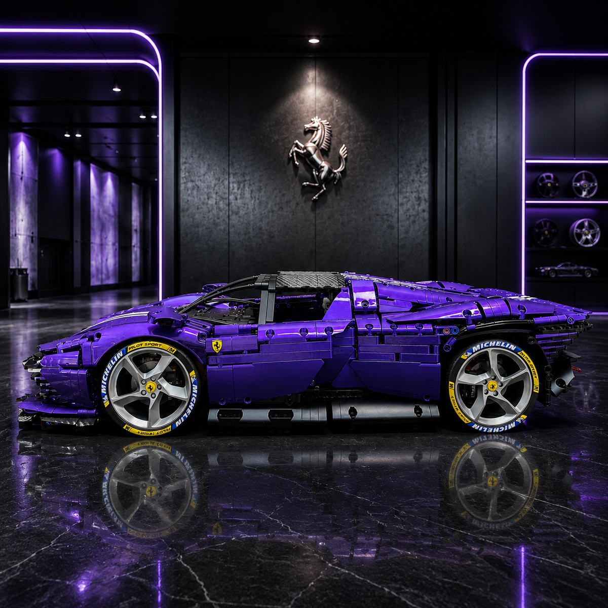 Ferrari Daytona SP3 Purple Custom Livery 3778PCS Finished Building Blocks