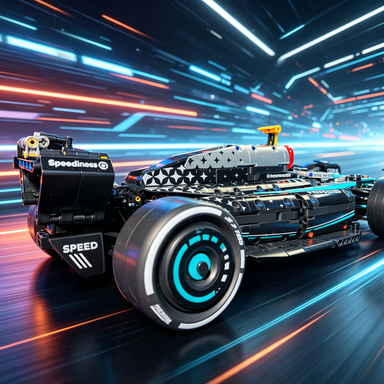 Mercedes-AMG Petronas F1 W12 2021 Hamilton & Bottas 1:8 Finished Building Block Car 1912PCS