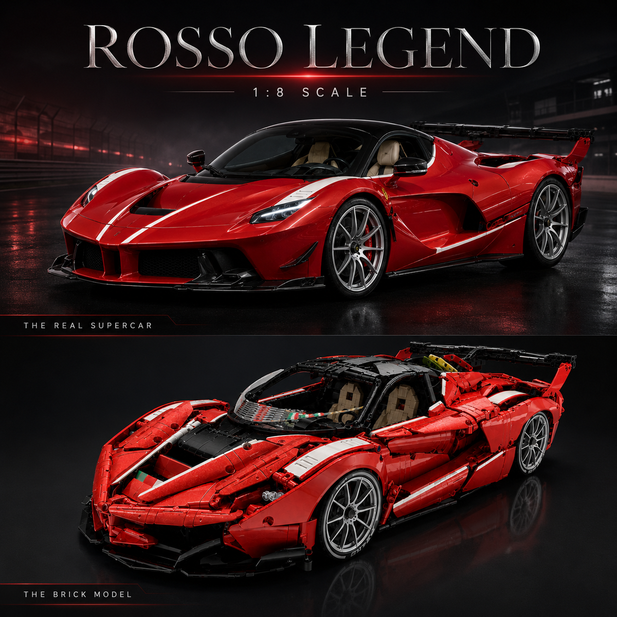 Ferrari FXX-K Evo Classic Red 3380PCS Finished Building Blocks