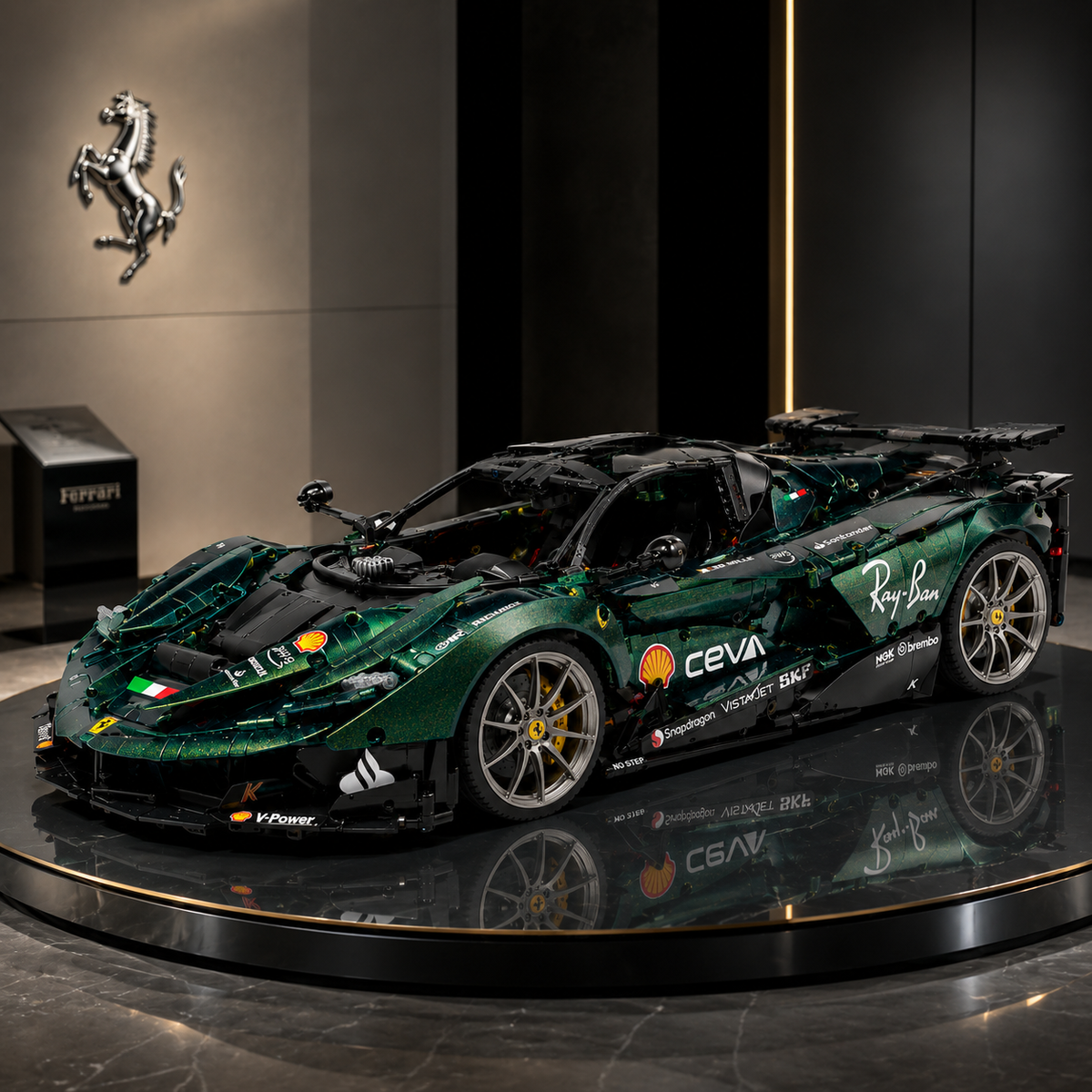 Ferrari FXX K Evo British Racing Green Chameleon Metal Livery 3820PCS Finished Building Blocks