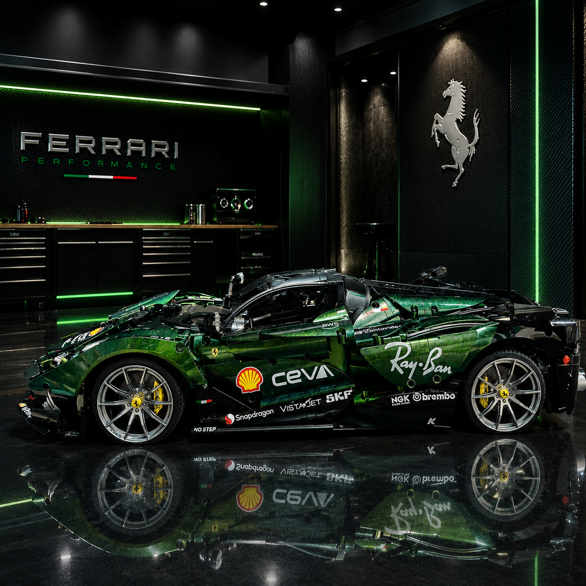 Ferrari FXX-K Evo Chameleon Metal Green Custom Edition 3820PCS Finished Building Blocks