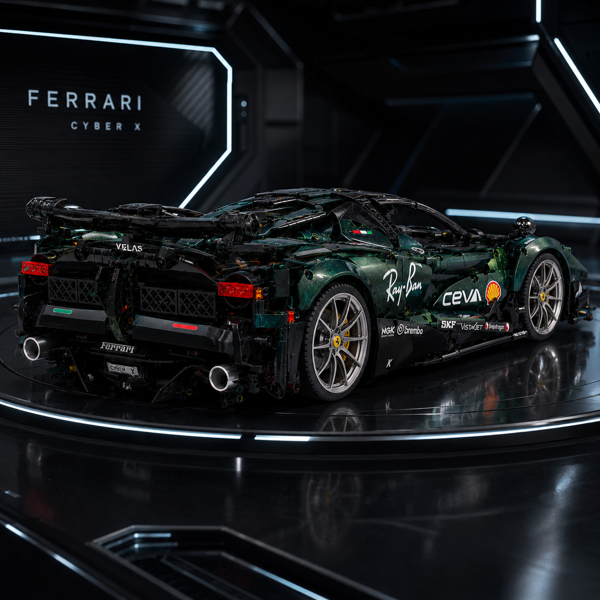Ferrari FXX K Evo British Racing Green Chameleon Metal Livery 3820PCS Finished Building Blocks