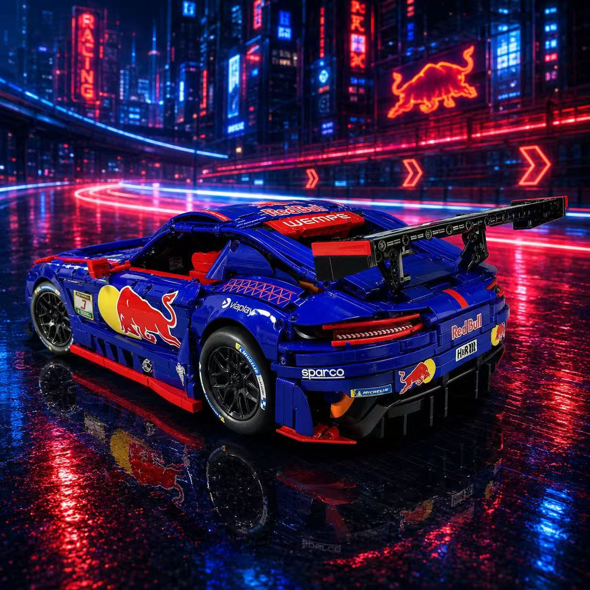 Mercedes-AMG GT3 Red Bull Racing Livery 1:8 Finished Building Block Car Approx. 3200 PCS