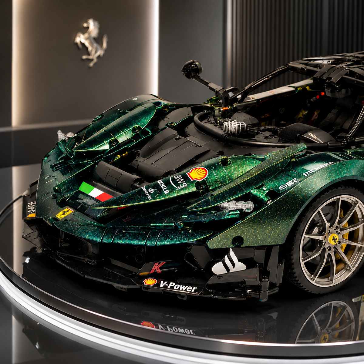 Ferrari FXX K Evo British Racing Green Chameleon Metal Livery 3820PCS Finished Building Blocks