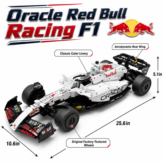 Red Bull Racing RB20 2024 Verstappen White Custom Livery 1:8 Finished Building Block F1 Car Approx. 1900 PCS