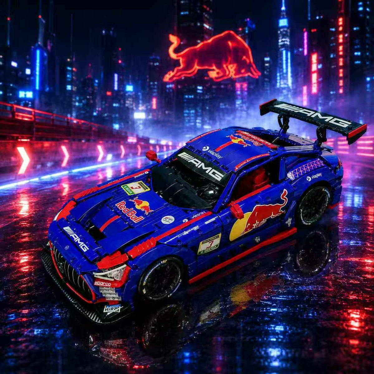 Mercedes-AMG GT3 Red Bull Racing Livery 1:8 Finished Building Block Car Approx. 3200 PCS