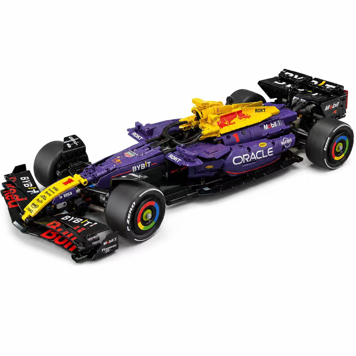 Red Bull Racing RB20 2024 Verstappen Purple Yellow Custom Livery 1:8 Finished Building Block F1 Car Approx. 1900 PCS